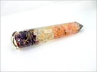 Exquisite Jet Rune Engraved Rose Crystal Amethyst Orgone Massage Wand Booklet"Jet International Crystal Therapy" A+ Energized Cleansed Programmed