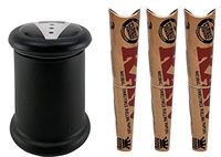 RAW Natural King Size Cones (3 Packs), with Hippie Butler Glass Jar - 4 Item Bundle