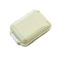 GMLMXS Sealed Three-Layer Small Pill Box, Environmental Protection Non-Toxic Biodegradable Medicine Box, Portable Mini Pill Box 10 compartments, Family Travel Supplement Storage Pill Box (Green)