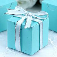 Efavormart 100pcs of 2x2 Turquoise Favor Candy Box for Candy Treat Gift Wrap Box Party Favor Boxes for Bridal Shower Wedding Party