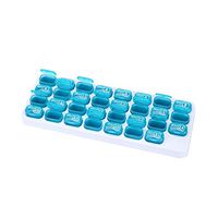 Weite Portable Large 31 Day Pill Box Organizer, Durable Plastic 31 Grids Medicine Tablet Dispenser Travel Monthly Pill Storage Case (Blue)