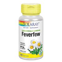 Solaray Organic Feverfew Leaf Supplement, 455 mg, 100 Count