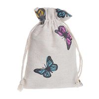 Bueer Muslin Favor Bag with Drawstring for Wedding Bridal Shower Bachelorette Party Avoid Hangover Kit Gift Favor Bag（25pc） (Butterfly)
