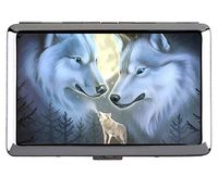 Cigarette Case for 14 Cigarettes,Animal Wolf Axe Protection Credit Business Card Holder Case