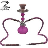 Zebra Smoke Series: 11" 1 Hose Pumpkin Echo (X1) Hookah Complete Set Complete Set (Purple 2 Hose)