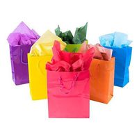 Adorox 12 Assorted ( 14.5" H x 11.5" L x 5.5" W ) Bright Neon Colored Party Present Paper Gift Bags Birthday Wedding All Occasion