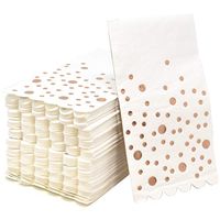 100 Rose Gold Dot Guest Napkins Disposable Paper Pack Elegant Foil Dinner Hand Napkin with Scalloped Edge for Bathroom Wedding Holiday Anniversary Birthday Party Bridal & Baby Shower Decorative Towels