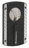 Bugatti Cigar Cutter - Black Matte & Silver Carbon Fiber