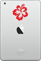 Hibiscus Flower D1 - iPad MINI - Vinyl Decal Sticker - Copyright Yadda-Yadda Design Co. (2"w x 2"h) (RED)