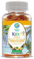 Tropical Oasis Kids Mega Gummy Multivitamin for Ages 4+ | Daily Multi-Vitamin for Kids w/ 14 Vitamins & 9 Minerals | Gluten Free, Gelatin Free, Made w/Pectin | Natural Raspberry Flavor Gummies -100ct