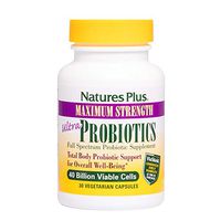 NaturesPlus Ultra Probiotics - 30 Vegetarian Capsules - Maximum Strength Digestive Supplement - Total Body & Gut Health - Intestinal & Colonic Probiotics & Prebiotic Acai - Gluten-Free - 30 Servings