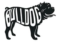 Newclew English Bulldog with Letter Stylized pet Dog Black or White Sticker Decal Notebook Car Laptop Art Bumper Sticker Decal