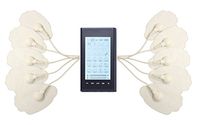 24 Modes Touchscreen Pain Relief Electric Impulse Device + 4in1 Electrode Wires + 1 Pair of Replacement Pads | HealthmateForever T24AB2(Black in Black)