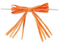 POSHNPRETTY Set of 12 Colored 4" Raffia Bows with Wire Ties - Choose Colors (Orange)