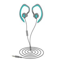 MUCRO Running Headphones Wired,Sweatproof in Ear Phones with Mic HD Stereo Noise Isolating Earhook Earbuds for Gym Sports Workout(blue)of Earbuds for Gym Sports Workout Headsets(blue)