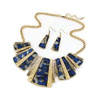 Peigen Exaggerated Jewelry Sets-Chain Necklace Stud Earring Womens Mixed Style Bohemia Chain Necklace+Earrings Jewelry