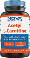 Nova Nutritions Acetyl L-Carnitine 500mg Capsules - Helps Maintain Healthy Brain Function, 120 Count