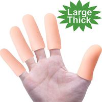 Povihome 10 Pack Finger Protectors, Silicone Finger Sleeves (Thick & Large), Finger Cots to Protect Crack, Peel Finger and Other Finger Pain