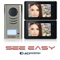 C6C - FARFISA SEE EASY 2 WIRE VIDEO DOOR ENTRY INTERCOM KIT TWO 7'' LCD DISPLAYS by Farfisa