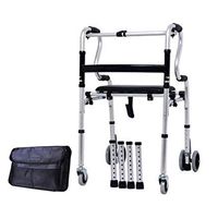 Walkers Adjustable Elderly Aluminum Alloy Rehabilitation Crutch Elderly Armrests Bathroom Chair Walking Rehabilitation Equipment (Color : Silver, Size : 50x62x(85-95) cm)