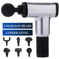 ZPILLOWC Professional Massage Gun,Deep Tissue Percussion Muscle Massage Gun,Cordless Handheld Vibration Massage Gun to Relieve Pain with 6 Massage Heads (Silver)