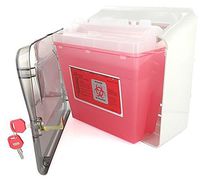 Bemis Sharps Wall Cabinet Only - Use with 5 Quart Sharps Medical Waste Disposal Container & Glove Box Holder