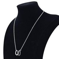 Rhinestone Necklace Alloy Chain Women Lady Double Horse Hoof Horseshoe Pendant Prom Beautiful Bright Lovely Cheap Jewerly Aesthetic Fashionable Beads
