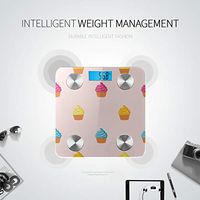 Bluetooth Fat Scale Beautiful Cute Cartoon Drawing Dessert Weight Scales Body Fat Composition Monitor Analyzer with Smartphone App for Body Management-396 Lbs