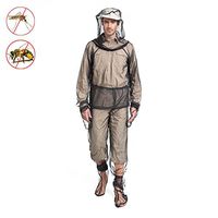 Wingbind Bug Jacket Mesh Hooded with Free Carry Pouch for Women and Men, Mosquito Suit Repellent Insect Protective Suit for Fishing Hiking Camping Gardening Lightweight Adjustable Front Visible-S