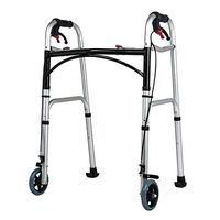 Muzyo Walkers for Seniors Folding Walker Heavy Duty Bariatric Drive Medical Rollator Front Wheeled Support Lightweight Portable Compact （Two Rounds）