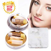 GloDeals Contact Lens Case, Portable Cute Travel Contact Lens Box Container Colored Stylish Contact Lens Kit Holder with Tweezer Set(Square+ Round)