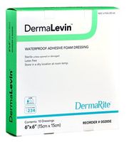 DermaRite DermaLevin Adhesive Foam Dressing - 6 x 6 Inch