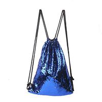 Girls Fashion Simple Large-Capacity Drawstring Bundle Pocket Backpack, New Sequins Girls Casual Sports Travel Shoulder/Backpack, Zippered Pockets Can Be Put Mobile Phone Change, Etc.