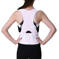 Back Posture Corrector Support Belt Corset for Women Men Brace Shoulder Brace Adjustable,White,XL