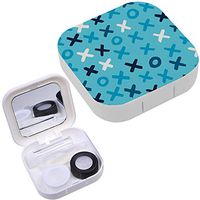 Portable Contact Lens Case Box Travel Kit Mirror + Bottle + Tweezers Container Holder [ Pattern Design ]