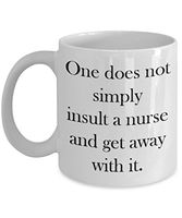 Funny Cute Registered Nurse Coffee Mug - Insult and Get Away- RN ER OB Pediatric Nursing Superpower Cup - Student, Male, Women, Psych, ICU, Hospice, Best, PACU, Future, Neonatal, Family (11 oz)