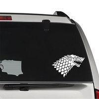 GottaLoveStickerz House Stark Wolf Game of Thrones Permanent Vinyl Decal Sticker for Laptop Tablet Helmet Windows Wall Decor Car Truck Motorcycle - Size (05 Inch / 13 cm Wide) - Color (Gloss White)