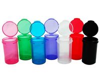 6 DRAM Small Round HINGED Container Crafts, RX Pill Bottles CONTAINERS Mix Color (25)