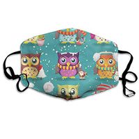 Face Mask Vintage Christmas with Owls Santa Claus Snowman Fantastic Cycling Half Face Earloop Dust Mask for Boys