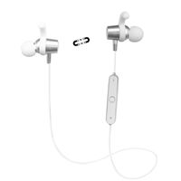 Bluetooth Headphones, Wireless Sports Earbuds with Microphone HiFi Stereo Earphones with Deep Bass Sweatproof Headset IPX6 for Running Workout Driving Gym (Silver)