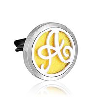 Anavia Aromatherapy Diffuser Alphabet Letters Car Clip + 12 Pads Surgical Grade Stainless Steel Locket (Letter A)