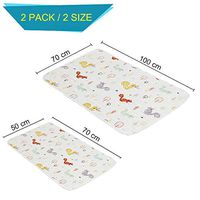 JALPC 2 Pack - Isolation Urine Pad Mat, 5-Layer Washable and Reusable Incontinence Bed Underpads Breathable Deluxe Gauze Cotton Waterproof Sheet Diaper Pad Squirrels Printed