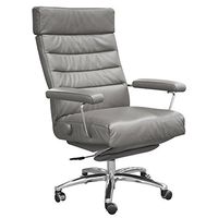 Lafer Adele Executive Recliner Chair by (Grey Genuine Leather FC114)