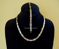 J Magnetic Bracelet and Necklace Set Necklace 18", Bracelet 7" Long, 8000 Gauss