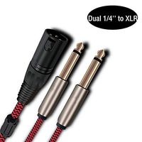 [1m 3ft] Dual Mono Male (1/4 inch) 6.35mm to XLR Male Plug Nylon Braided Shielded Audio Cable [Gold Plated Connector,OFC Copper Conductor]