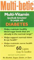 Multi-Betic Diabetes Multi Vitamin and Mineral 24 Hour Support Formula, (Pack of 3)