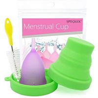 Spequix Wholesale Reusable Medical Grade Silicone Menstrual Cup Feminine Hygiene Lady Women Menstruation Cups with Sterilize Cup and 1Pcs Cleaning Brush (Small)