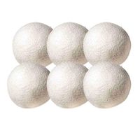 LLMLCF 6PCS/Set Natural Reusable Laundry Clean Ball Practical Home Wool Dryer Balls