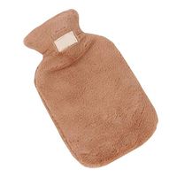 Rubber Hot Water Bottles Bag, Winter Portable Filled Heat Water Bottle with Detachable Cover for Warming Hands Feet Belly,Brown