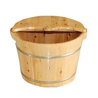 Foot Bath Tub，Cedar Environmenta Protection Foot Bath Barrel， Home Insulation Steamed Foot Artifact (Size : No Massage Wheel)